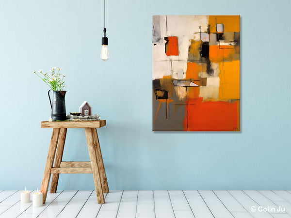 Modern Paintings Behind Sofa, Acrylic Paintings on Canvas, Abstract Painting for Living Room, Original Contemporary Canvas Wall Art-ArtWorkCrafts.com