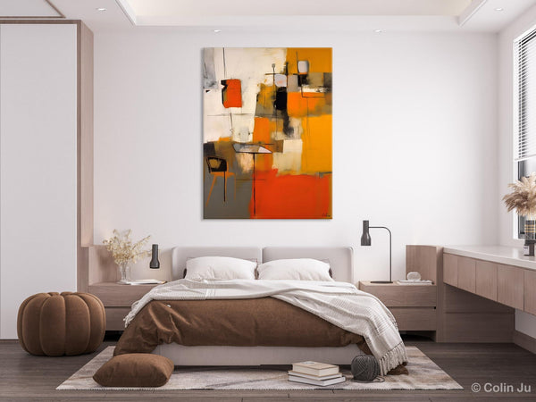 Modern Paintings Behind Sofa, Acrylic Paintings on Canvas, Abstract Painting for Living Room, Original Contemporary Canvas Wall Art-ArtWorkCrafts.com