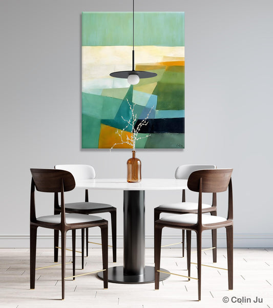 Dining Room Wall Art Ideas, Abstract Modern Painting, Acrylic Canvas Paintings, Original Geometric Canvas Art, Contemporary Art Painting-ArtWorkCrafts.com