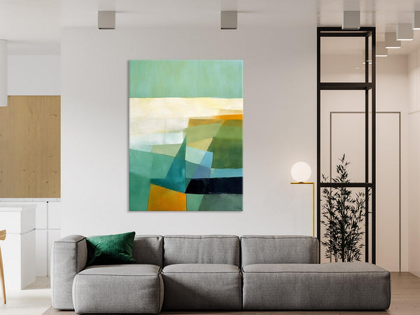 Dining Room Wall Art Ideas, Abstract Modern Painting, Acrylic Canvas Paintings, Original Geometric Canvas Art, Contemporary Art Painting-ArtWorkCrafts.com