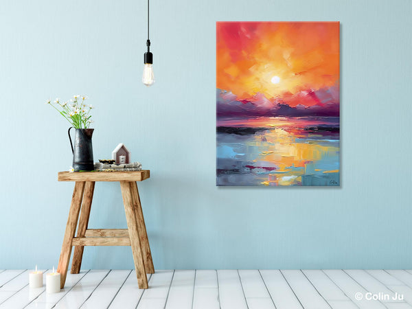 Abstract Landscape Painting, Canvas Painting for Dining Room, Landscape Canvas Painting, Original Landscape Art, Large Wall Art Paintings for Living Room-ArtWorkCrafts.com