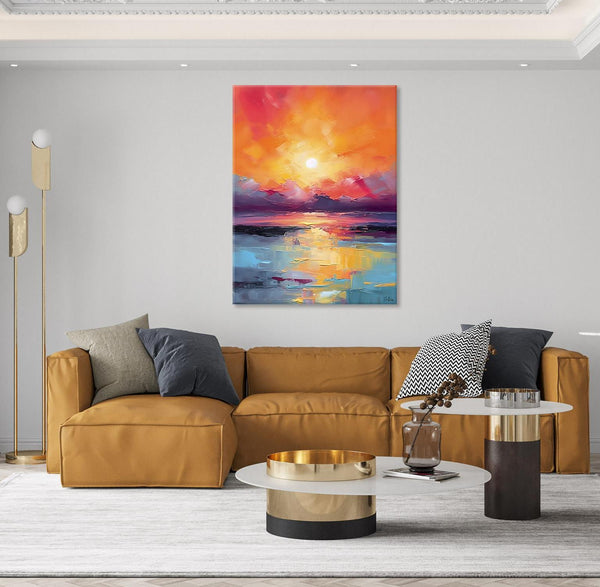 Abstract Landscape Painting, Canvas Painting for Dining Room, Landscape Canvas Painting, Original Landscape Art, Large Wall Art Paintings for Living Room-ArtWorkCrafts.com