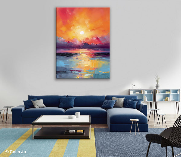 Abstract Landscape Painting, Canvas Painting for Dining Room, Landscape Canvas Painting, Original Landscape Art, Large Wall Art Paintings for Living Room-ArtWorkCrafts.com