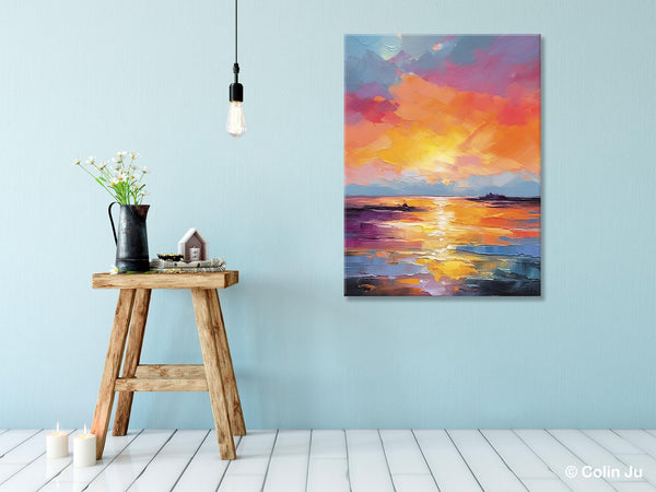 Hand Painted Canvas Art, Abstract Landscape Artwork, Original Landscape Painting on Canvas, Contemporary Wall Art Paintings, Huge Canvas Art-ArtWorkCrafts.com