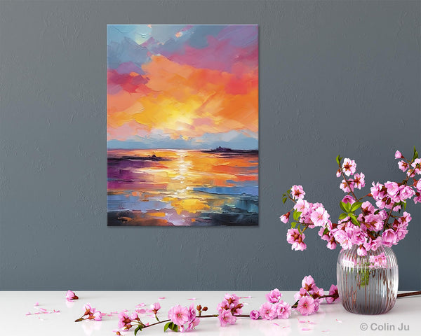 Hand Painted Canvas Art, Abstract Landscape Artwork, Original Landscape Painting on Canvas, Contemporary Wall Art Paintings, Huge Canvas Art-ArtWorkCrafts.com