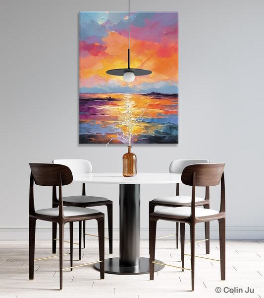 Hand Painted Canvas Art, Abstract Landscape Artwork, Original Landscape Painting on Canvas, Contemporary Wall Art Paintings, Huge Canvas Art-ArtWorkCrafts.com