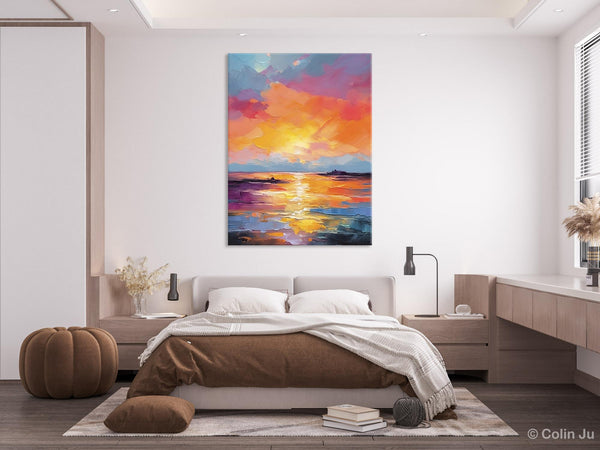 Hand Painted Canvas Art, Abstract Landscape Artwork, Original Landscape Painting on Canvas, Contemporary Wall Art Paintings, Huge Canvas Art-ArtWorkCrafts.com