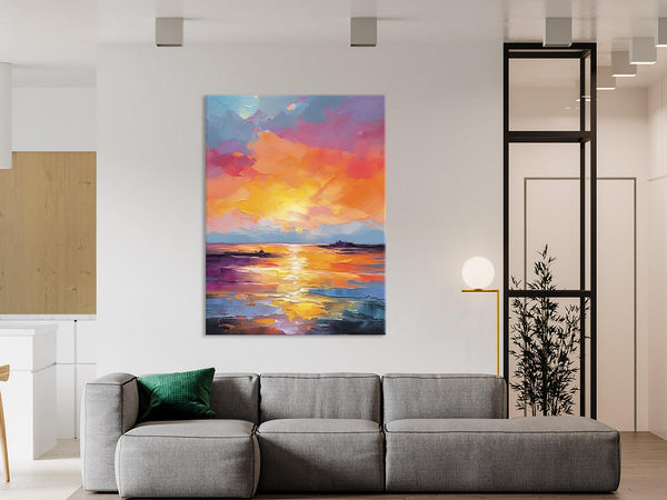 Hand Painted Canvas Art, Abstract Landscape Artwork, Original Landscape Painting on Canvas, Contemporary Wall Art Paintings, Huge Canvas Art-ArtWorkCrafts.com