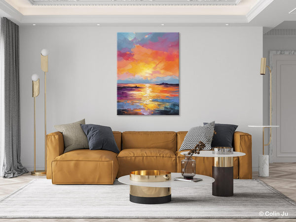 Hand Painted Canvas Art, Abstract Landscape Artwork, Original Landscape Painting on Canvas, Contemporary Wall Art Paintings, Huge Canvas Art-ArtWorkCrafts.com