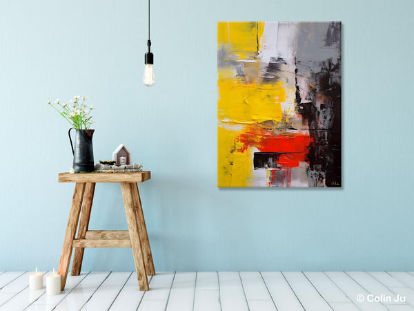 Simple Wall Art Paintings, Living Room Modern Wall Art, Original Contemporary Art, Acrylic Canvas Painting, Large Painting Behind Sofa-ArtWorkCrafts.com