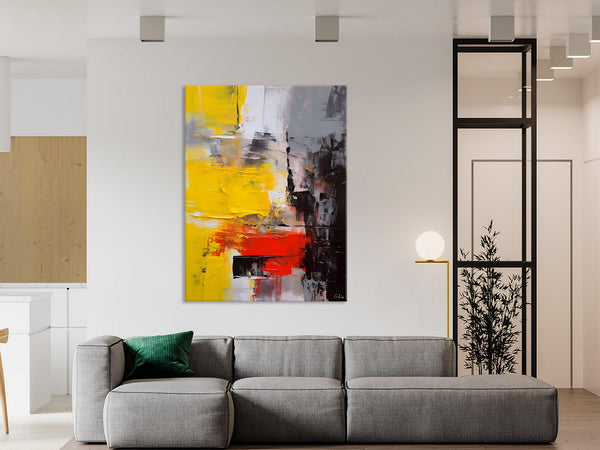 Simple Wall Art Paintings, Living Room Modern Wall Art, Original Contemporary Art, Acrylic Canvas Painting, Large Painting Behind Sofa-ArtWorkCrafts.com