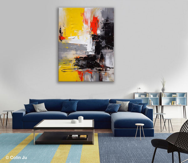 Original Abstract Art, Contemporary Acrylic Painting, Hand Painted Canvas Art, Modern Wall Art Ideas for Dining Room, Large Canvas Paintings-ArtWorkCrafts.com