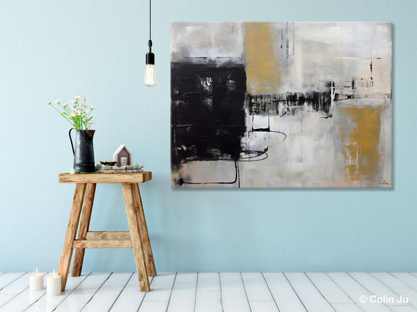 Simple Modern Art, Contemporary Acrylic Paintings, Oversized Paintings on Canvas, Large Original Abstract Wall Art, Large Canvas Paintings for Bedroom-ArtWorkCrafts.com