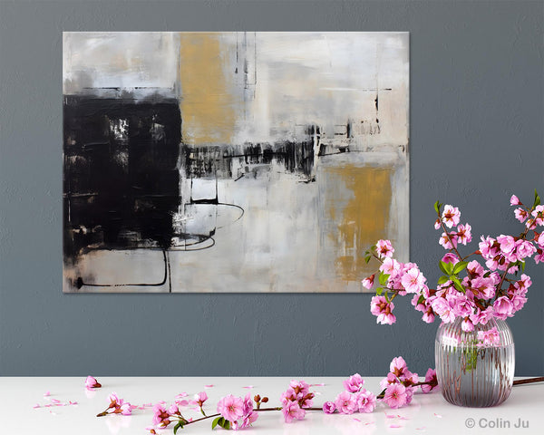 Simple Modern Art, Contemporary Acrylic Paintings, Oversized Paintings on Canvas, Large Original Abstract Wall Art, Large Canvas Paintings for Bedroom-ArtWorkCrafts.com