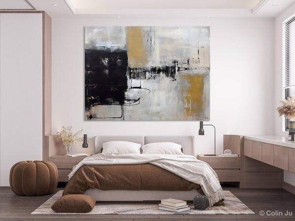Simple Modern Art, Contemporary Acrylic Paintings, Oversized Paintings on Canvas, Large Original Abstract Wall Art, Large Canvas Paintings for Bedroom-ArtWorkCrafts.com