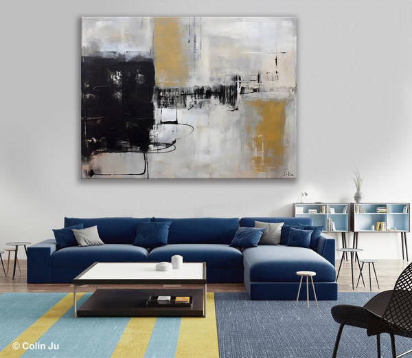 Simple Modern Art, Contemporary Acrylic Paintings, Oversized Paintings on Canvas, Large Original Abstract Wall Art, Large Canvas Paintings for Bedroom-ArtWorkCrafts.com