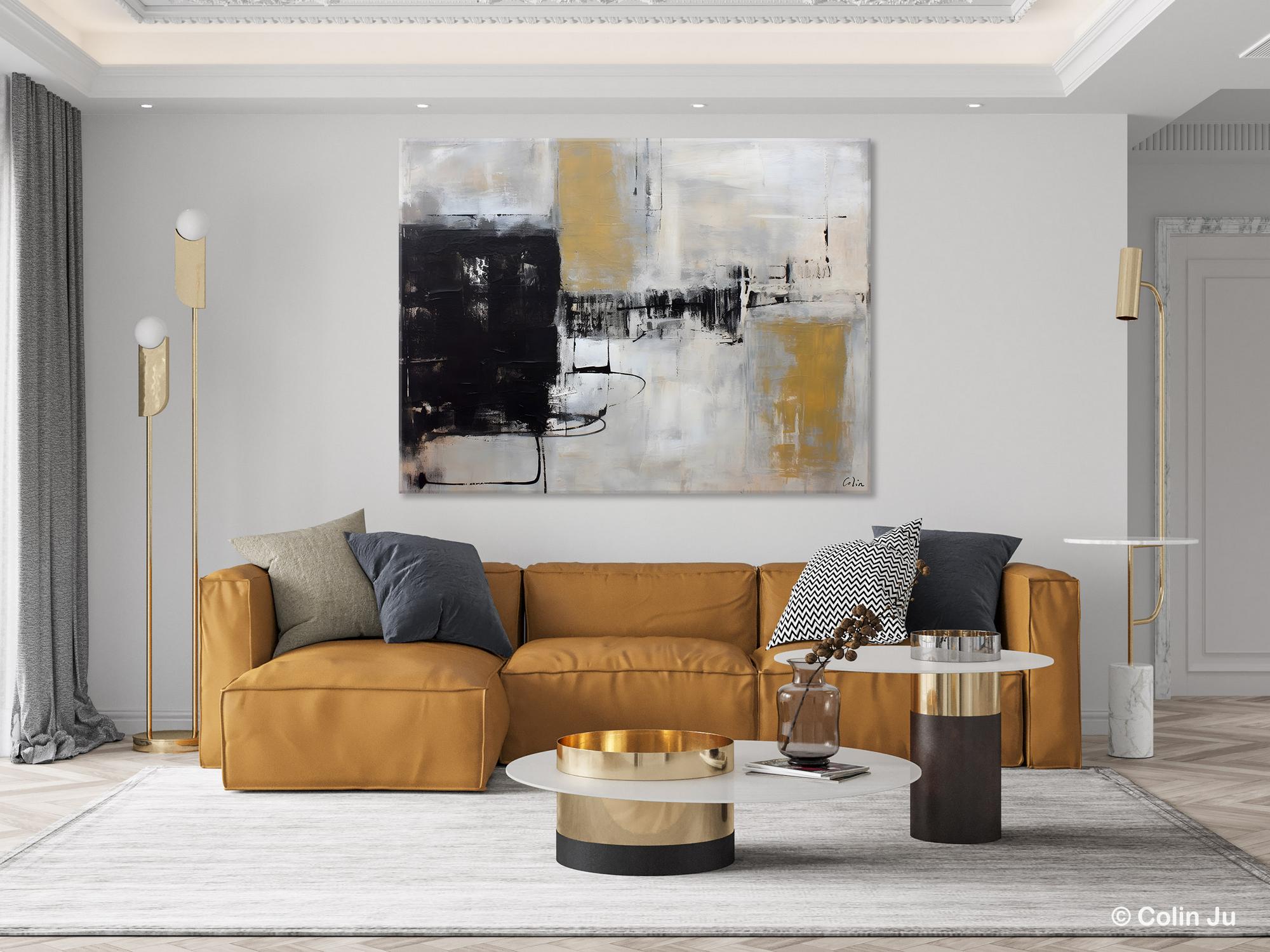 Simple Modern Art, Contemporary Acrylic Paintings, Oversized Paintings on Canvas, Large Original Abstract Wall Art, Large Canvas Paintings for Bedroom-ArtWorkCrafts.com