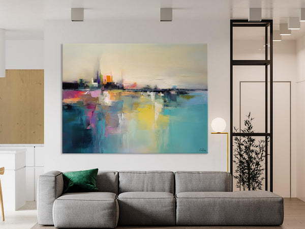 Acrylic Painting on Canvas, Original Landscape Paintings, Landscape Canvas Paintings for Living Room, Extra Large Modern Wall Art Paintings-ArtWorkCrafts.com