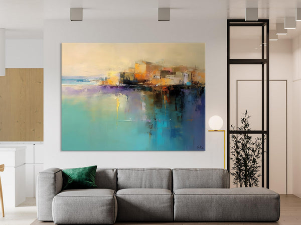 Original Landscape Paintings, Landscape Canvas Paintings for Living Room, Acrylic Painting on Canvas, Extra Large Modern Wall Art Paintings-ArtWorkCrafts.com