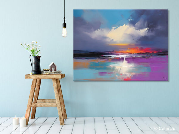 Living Room Abstract Paintings, Large Landscape Canvas Paintings, Buy Art Online, Original Landscape Abstract Painting, Simple Wall Art Ideas-ArtWorkCrafts.com