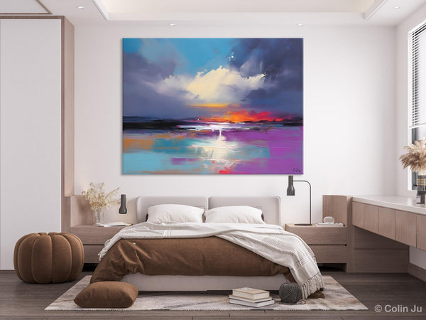 Living Room Abstract Paintings, Large Landscape Canvas Paintings, Buy Art Online, Original Landscape Abstract Painting, Simple Wall Art Ideas-ArtWorkCrafts.com