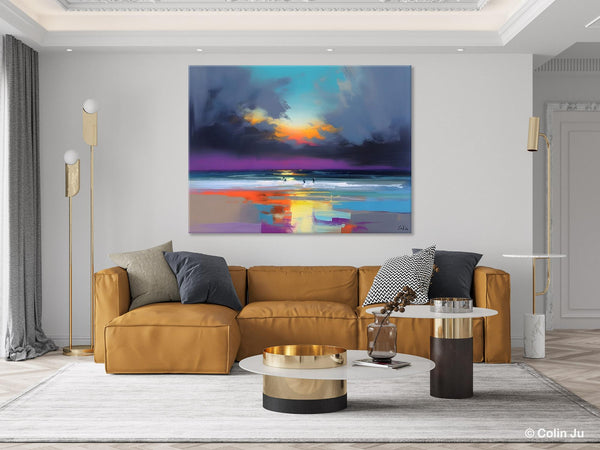 Large Landscape Canvas Paintings, Buy Art Online, Living Room Abstract Paintings, Original Landscape Abstract Painting, Simple Wall Art Ideas-ArtWorkCrafts.com