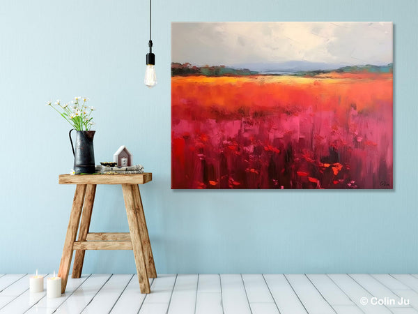 Landscape Paintings for Living Room, Landscape Canvas Paintings, Abstract Landscape Paintings, Original Modern Wall Art, Hand Painted Canvas Art-ArtWorkCrafts.com