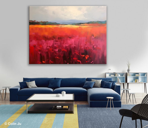 Landscape Paintings for Living Room, Landscape Canvas Paintings, Abstract Landscape Paintings, Original Modern Wall Art, Hand Painted Canvas Art-ArtWorkCrafts.com