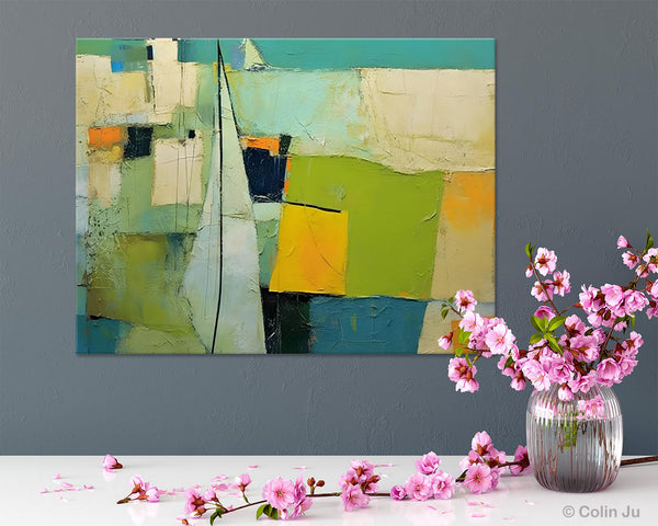 Bedroom Abstract Paintings, Original Abstract Art for Dining Room, Palette Knife Paintings, Large Acrylic Painting on Canvas, Hand Painted Canvas Art-ArtWorkCrafts.com