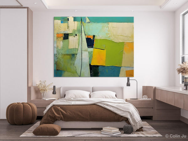 Bedroom Abstract Paintings, Original Abstract Art for Dining Room, Palette Knife Paintings, Large Acrylic Painting on Canvas, Hand Painted Canvas Art-ArtWorkCrafts.com