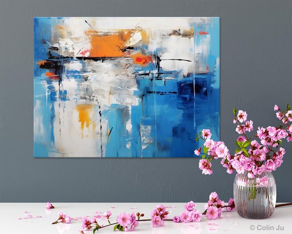 Abstract Paintings Behind Sofa, Acrylic Paintings for Bedroom, Hand Painted Canvas Art, Original Canvas Wall Art, Buy Paintings Online-ArtWorkCrafts.com