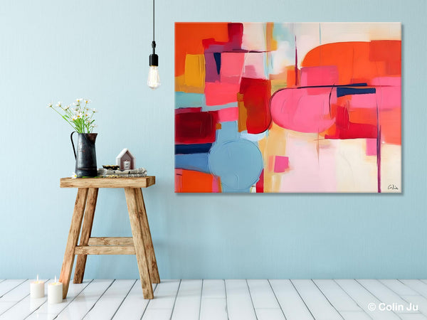 Acrylic Paintings Behind Sofa, Abstract Paintings for Bedroom, Original Hand Painted Canvas Art, Contemporary Canvas Wall Art, Buy Paintings Online-ArtWorkCrafts.com