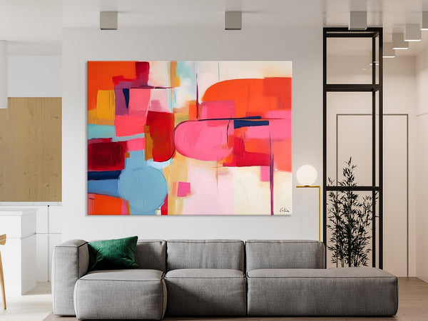 Acrylic Paintings Behind Sofa, Abstract Paintings for Bedroom, Original Hand Painted Canvas Art, Contemporary Canvas Wall Art, Buy Paintings Online-ArtWorkCrafts.com