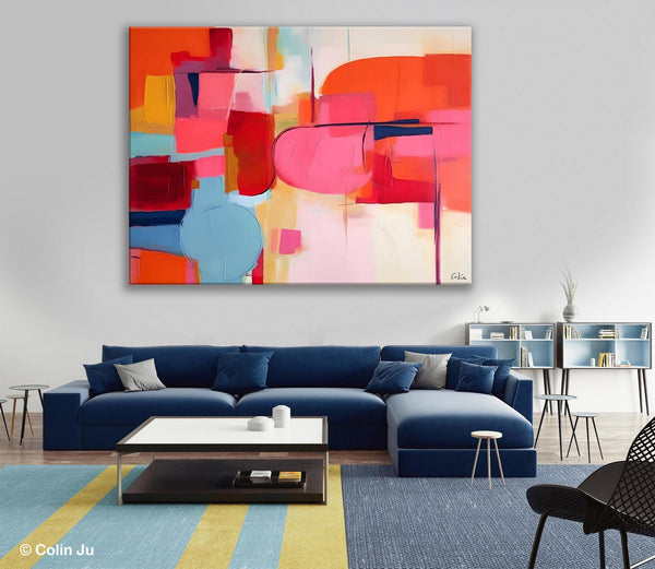 Acrylic Paintings Behind Sofa, Abstract Paintings for Bedroom, Original Hand Painted Canvas Art, Contemporary Canvas Wall Art, Buy Paintings Online-ArtWorkCrafts.com