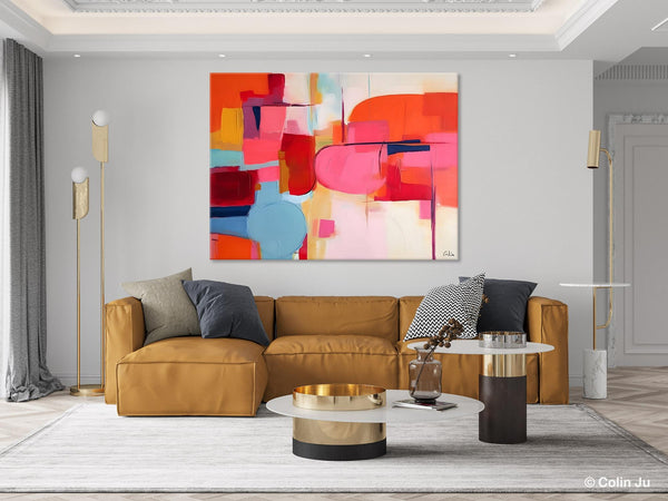 Acrylic Paintings Behind Sofa, Abstract Paintings for Bedroom, Original Hand Painted Canvas Art, Contemporary Canvas Wall Art, Buy Paintings Online-ArtWorkCrafts.com