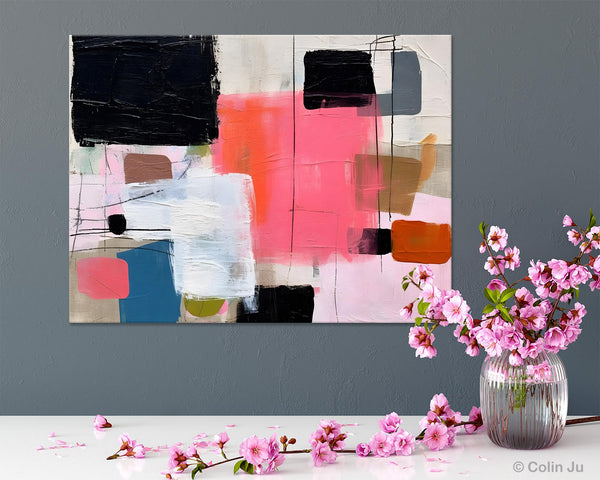 Contemporary Abstract Art, Bedroom Canvas Art Ideas, Simple Modern Art, Large Original Paintings for Sale, Buy Large Paintings Online-ArtWorkCrafts.com