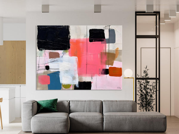 Contemporary Abstract Art, Bedroom Canvas Art Ideas, Simple Modern Art, Large Original Paintings for Sale, Buy Large Paintings Online-ArtWorkCrafts.com