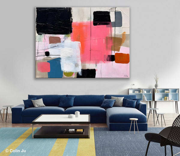 Contemporary Abstract Art, Bedroom Canvas Art Ideas, Simple Modern Art, Large Original Paintings for Sale, Buy Large Paintings Online-ArtWorkCrafts.com