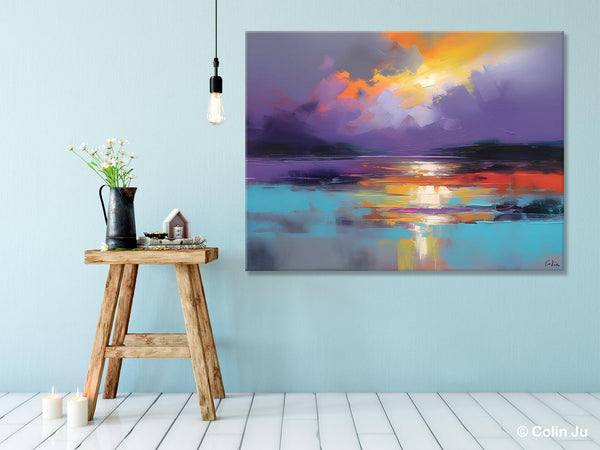 Modern Landscape Paintings, Landscape Paintings for Living Room, Original Abstract Canvas Painting, Contemporary Acrylic Paintings-ArtWorkCrafts.com