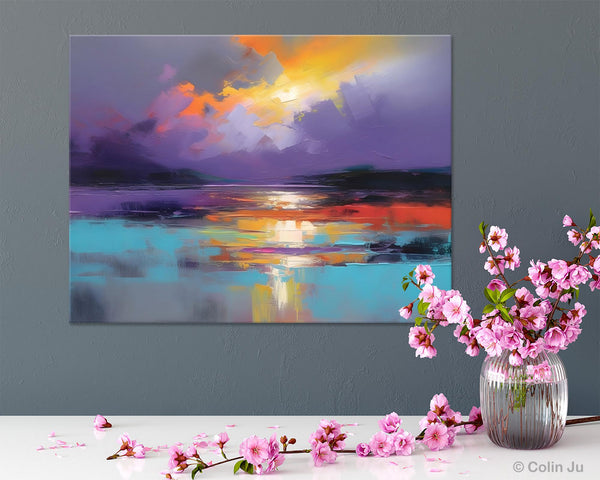 Modern Landscape Paintings, Landscape Paintings for Living Room, Original Abstract Canvas Painting, Contemporary Acrylic Paintings-ArtWorkCrafts.com