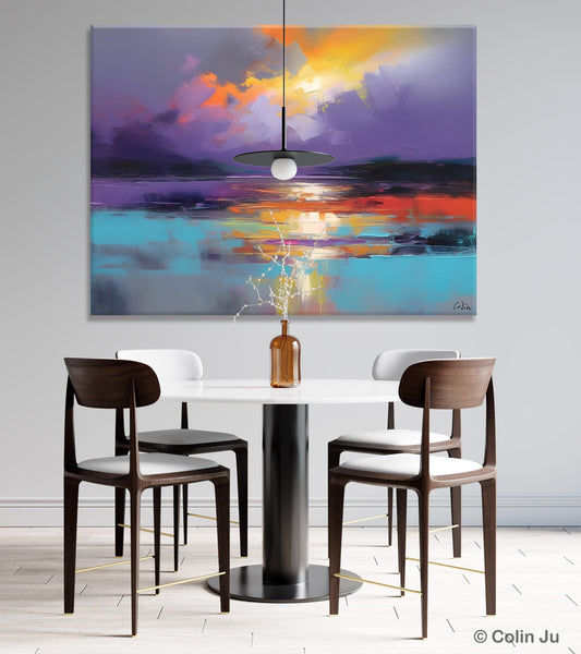 Modern Landscape Paintings, Landscape Paintings for Living Room, Original Abstract Canvas Painting, Contemporary Acrylic Paintings-ArtWorkCrafts.com