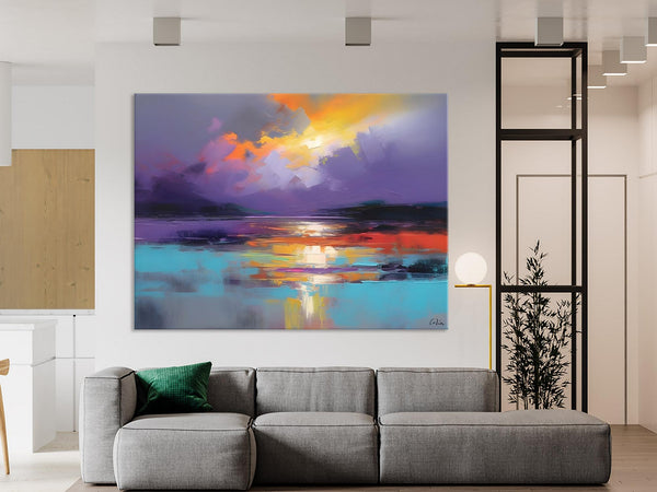 Modern Landscape Paintings, Landscape Paintings for Living Room, Original Abstract Canvas Painting, Contemporary Acrylic Paintings-ArtWorkCrafts.com