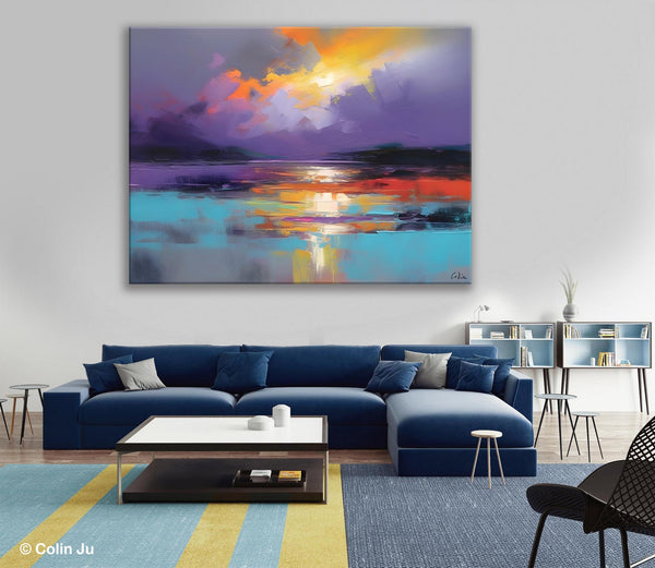 Modern Landscape Paintings, Landscape Paintings for Living Room, Original Abstract Canvas Painting, Contemporary Acrylic Paintings-ArtWorkCrafts.com