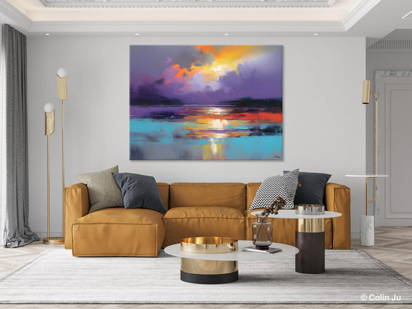 Modern Landscape Paintings, Landscape Paintings for Living Room, Original Abstract Canvas Painting, Contemporary Acrylic Paintings-ArtWorkCrafts.com