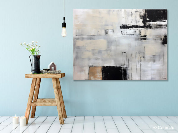Large Original Abstract Wall Art, Simple Modern Art, Contemporary Acrylic Paintings, Oversized Paintings on Canvas, Large Canvas Paintings for Living Room-ArtWorkCrafts.com