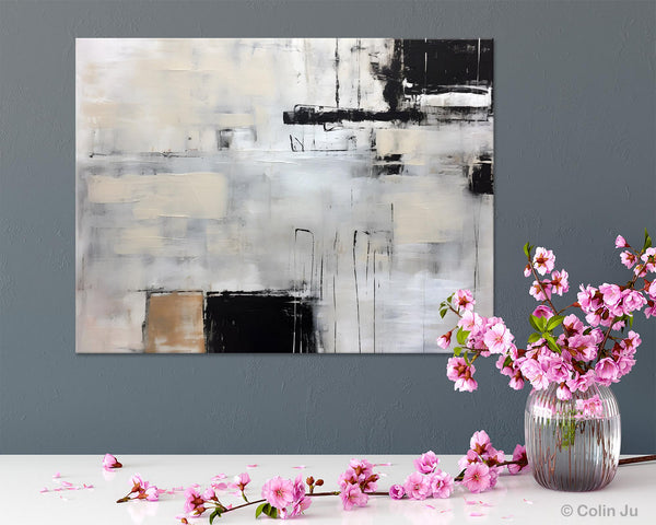 Large Original Abstract Wall Art, Simple Modern Art, Contemporary Acrylic Paintings, Oversized Paintings on Canvas, Large Canvas Paintings for Living Room-ArtWorkCrafts.com