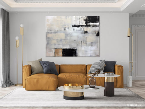 Large Original Abstract Wall Art, Simple Modern Art, Contemporary Acrylic Paintings, Oversized Paintings on Canvas, Large Canvas Paintings for Living Room-ArtWorkCrafts.com
