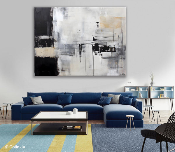 Modern Paintings for Bedroom, Living Room Wall Canvas Painting, Extra Large Abstract Artwork, Original Hand Painted Acrylic Painting-ArtWorkCrafts.com