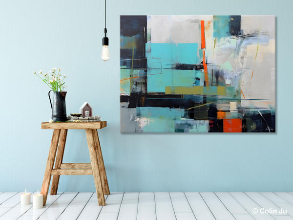 Contemporary Canvas Artwork, Large Modern Acrylic Painting, Abstract Wall Art for Dining Room, Original Hand Painted Wall Art Paintings-ArtWorkCrafts.com