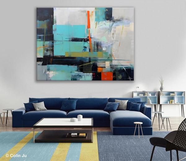 Contemporary Canvas Artwork, Large Modern Acrylic Painting, Abstract Wall Art for Dining Room, Original Hand Painted Wall Art Paintings-ArtWorkCrafts.com
